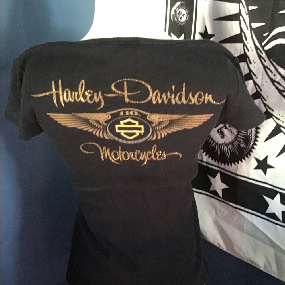 Harley Davidson short sleeve glitter t shirt